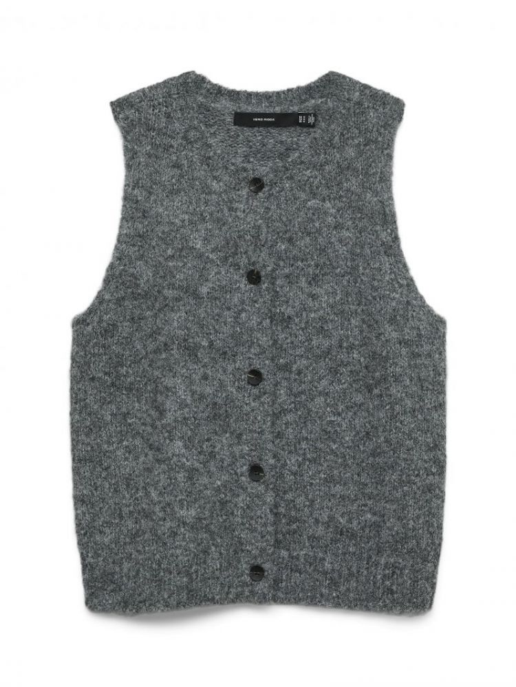 VMNOVAH SL O-NECK BUTTON VEST  178996 Dark Gre