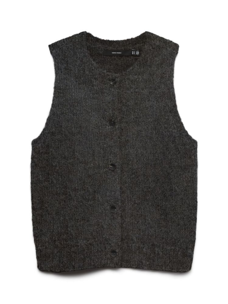 VMNOVAH SL O-NECK BUTTON VEST 297957001 Choco