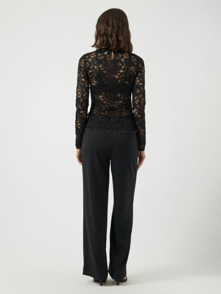 YASLACEY LS LACE TOP S. NOOS 190939 Black
