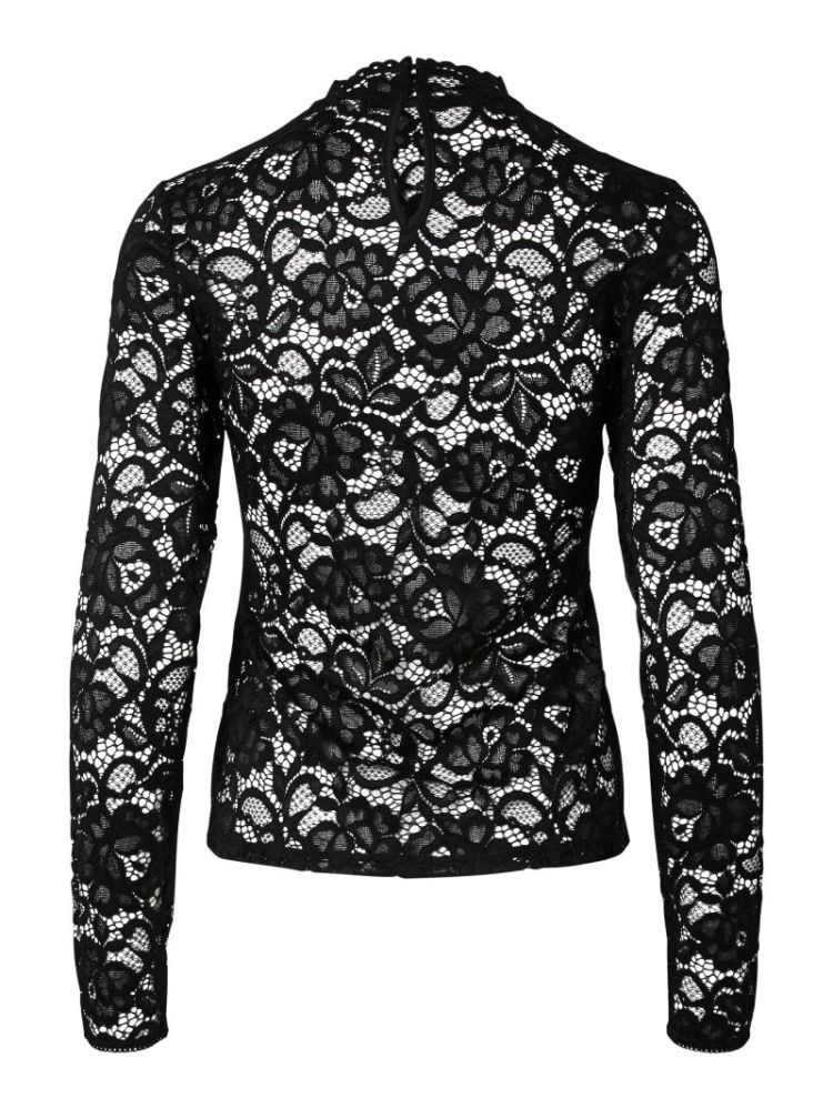 YASLACEY LS LACE TOP S. NOOS 190939 Black