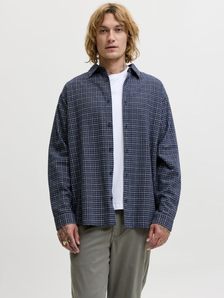 JJCARTER CHECK SHIRT LS SN 175876 Navy Bla