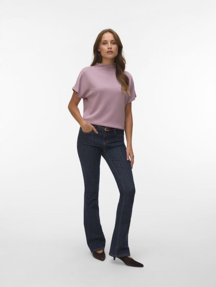 VMHALI SS FUNNEL NECK TOP JRS 279236 Elderber