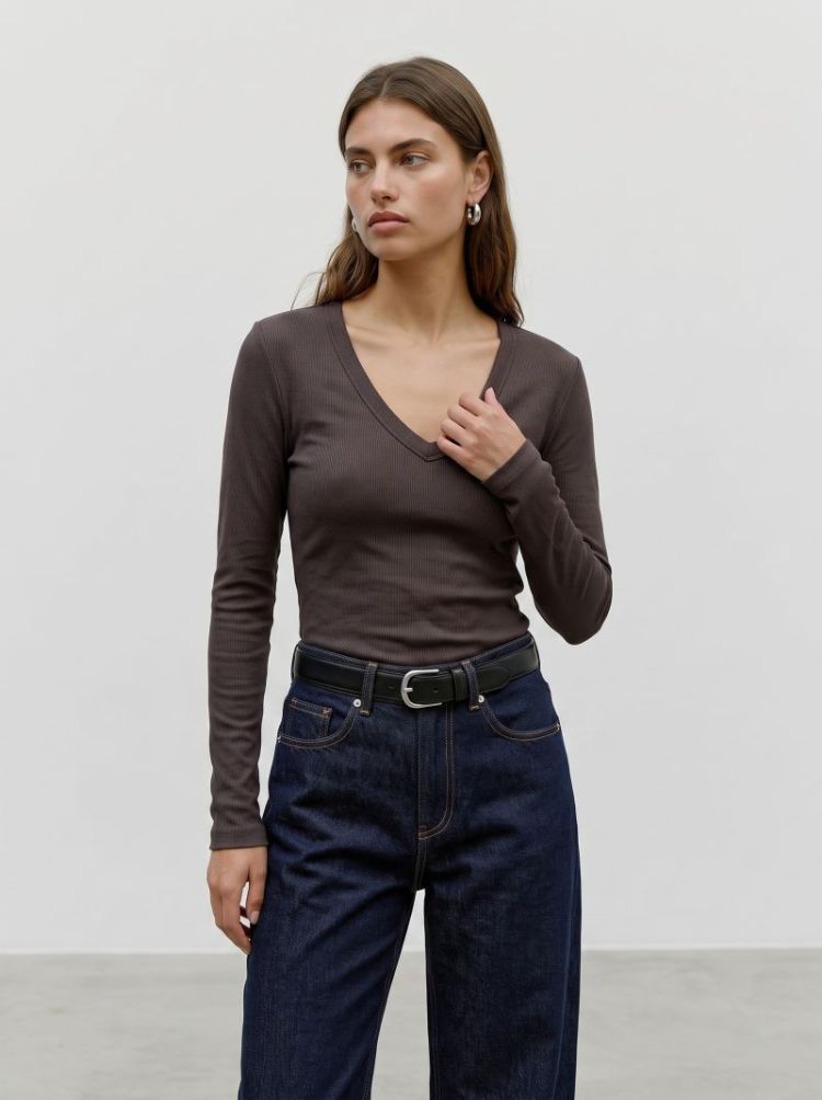 AWDREAM LS V-NECK TOP 297957 Chocolat