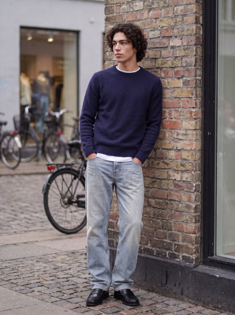JPRBLASIMON SOUFFLE KNIT CREW  175879002 Night