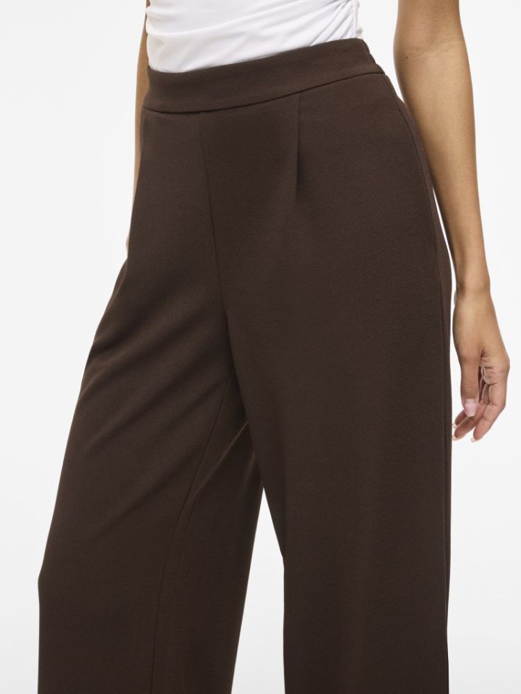 VIBENNE HW WIDE PLEAT JRS PANT 196326 Coffee B