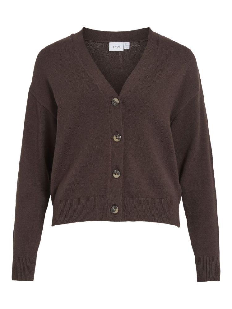 VIRIL V-NECK KNIT CARDIGAN - N 196326 Coffee B