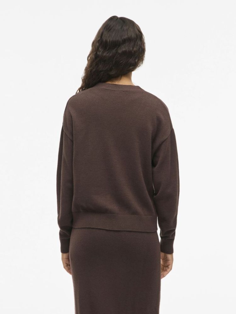 VIRIL V-NECK KNIT CARDIGAN - N 196326 Coffee B